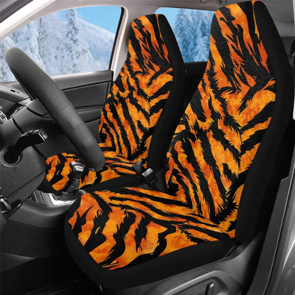 Tiger Stripe Car Seat Covers Front Seats 2 Pcs Coral 9455834341255