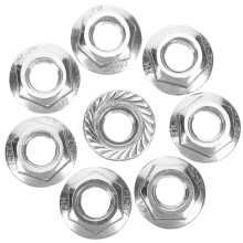 10Pcs Stainless Steel Flange Nut Serrated Flange Nuts 0.67x0.67x0.31in
