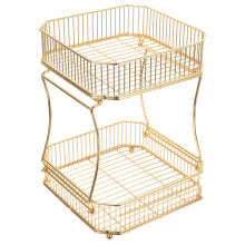 Pantry Unit Double Storage Rack Shelves Fruit Basket Kitchen