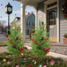 Kunstig juletre 21,65 tommer med kongler og