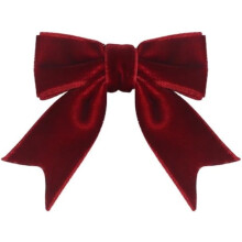 Burgundy Velvet Bows Ribbon – Christmas Tree Topper, Garland, Gift Wrapping, Treat Bags, Wedding & Valentine's Decor