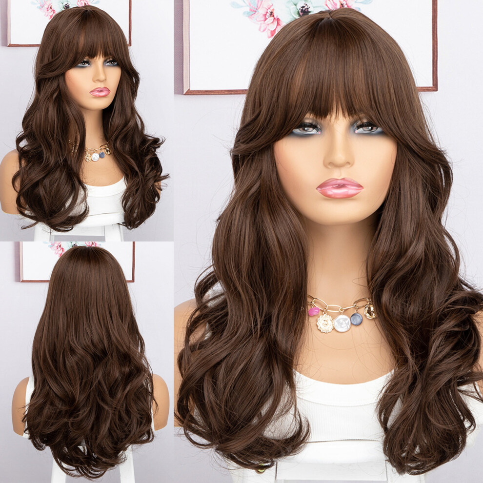 Glueless Synthetic Lace Front Wig, Pre-Plucked & Pre-Cut, Long Wavy, Middle Part, Ready in 3 Secs â Compatible with Daily Wear & Parties