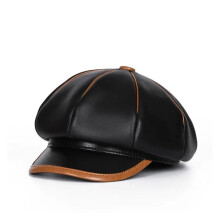 Women's Sheepskin Beret Hat, Black/Pink/Brown/Purple/Wine