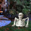 White Plastic Half Skeleton Halloween Decoration 1