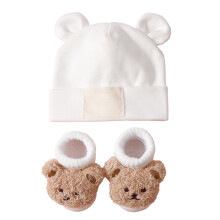 Babymutsje en sokjes set van katoen-polyester mix (1 paar)