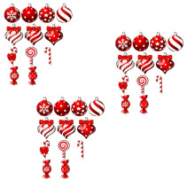 Red & White Candy Ball Ornaments, 3.15" Glitter Peppermint Balls for Tree, Bowl, Vase – Compatible with Christmas Decor