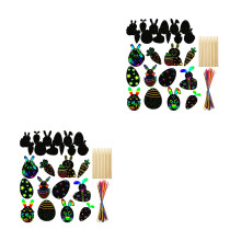 2Sets Kinder Kratzpapier Schwarz DIY Kreativpapier Für Osterfeier