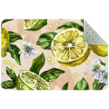 Watercolor Lemon Seamless Pattern Entryway Rug, 2x3 ft Non-slip Washable Indoor Door Mat – Compatible with All Floors