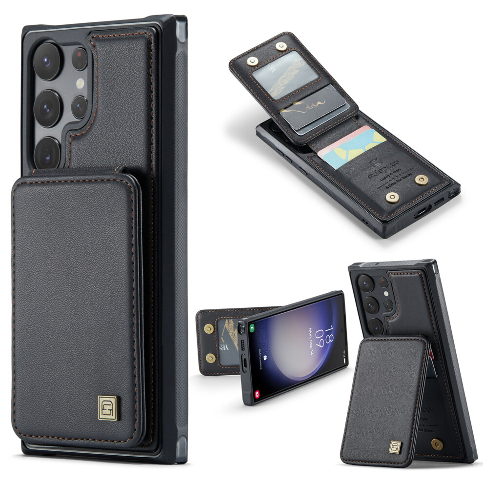 Compatible With Samsung Galaxy S21 Ultra Case Â Rfid Wallet, Leather Kickstand, Shockproof, Black 9558830185943