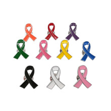 10 Pcs Ribbon Lapel Pin Breast Cancers Awareness Brooch Ribbon Pins Badge for Charity Event Supplies