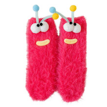 Polyester Mid-Calf Socks for Autumn and Winter: Soft, Skin-Friendly, Non-Slip with Quirky Patterns for Home Use