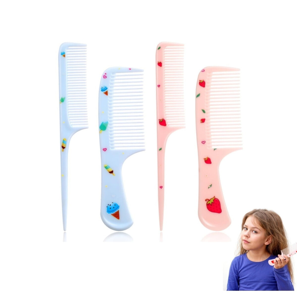 Hair Comb Set Durable Plastic 4-Pack Detangling Combs for
