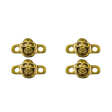 4Stk Messing Totenkopf Verschluss Koffer DIY Schnalle Gold Glänzend