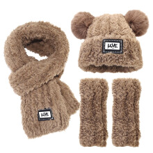 Three Sets Of Warm Hats Scarves And Gloves In Winter