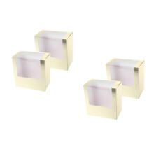 4Stk Goldenes Reisehut-Display Mit , Faltbare Papierbox