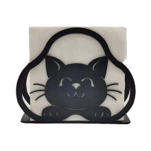 Black Metal Cat Silhouette Napkin Holder 1 Pack