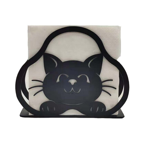 Black Metal Cat Silhouette Napkin Holder 1 Pack