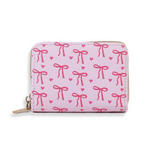 Women's PU Multi - slot Zipper Mini Coin Purse with Bowknot for Easy Card Storage and Portability