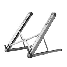 Ultra Light Foldable Aluminum Laptop Stand for 11-15.6 Inch Notebooks - Portable Desktop Support in Silver