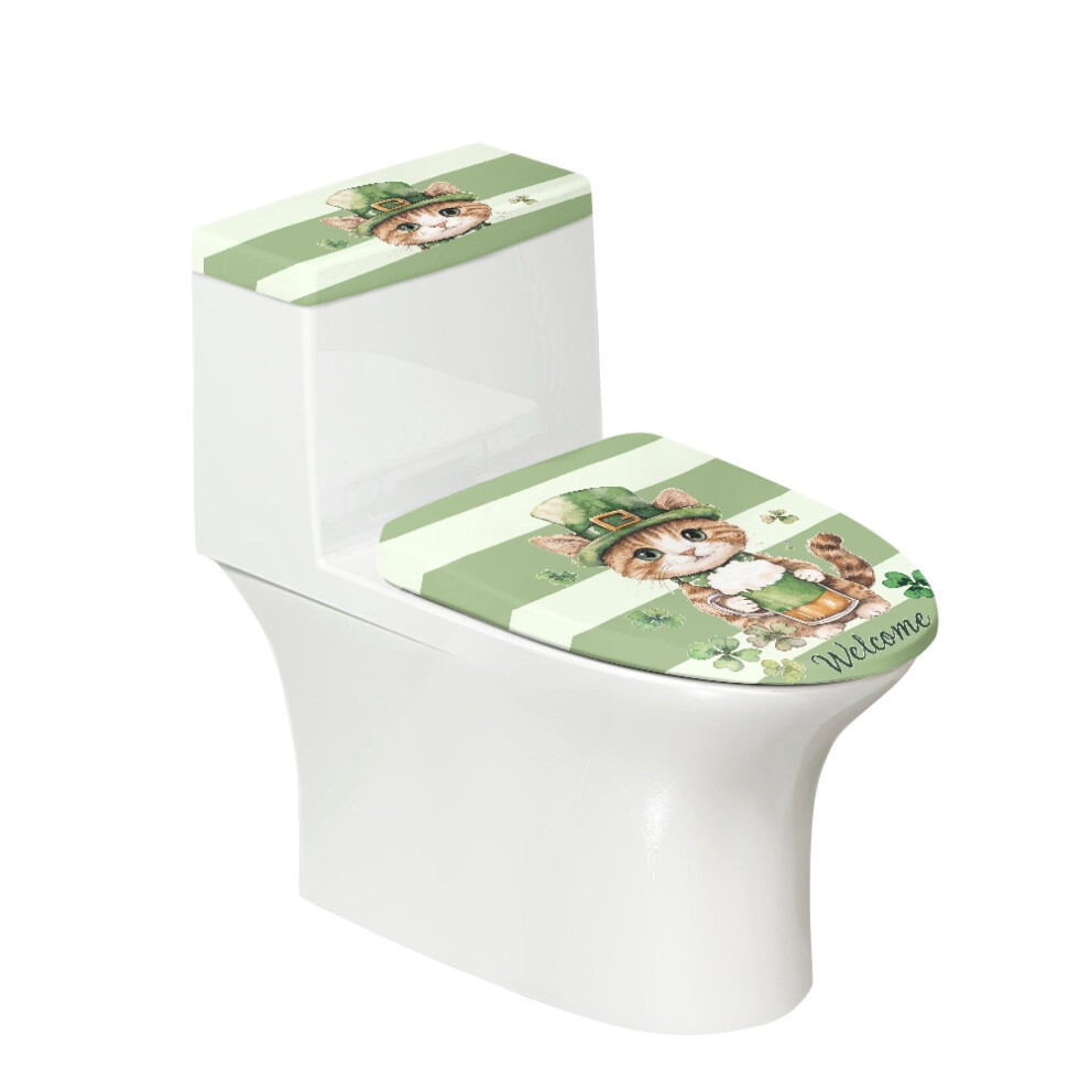 Toilet Lid Cover Set Polyester Stretchy 2-Piece 9399596834214