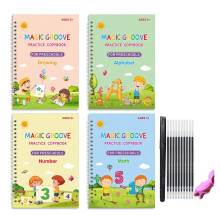 Fullofcarts Writing Books – Magic Groove Letter & Number Tracing, Reusable Handwriting Workbooks (1 Set)