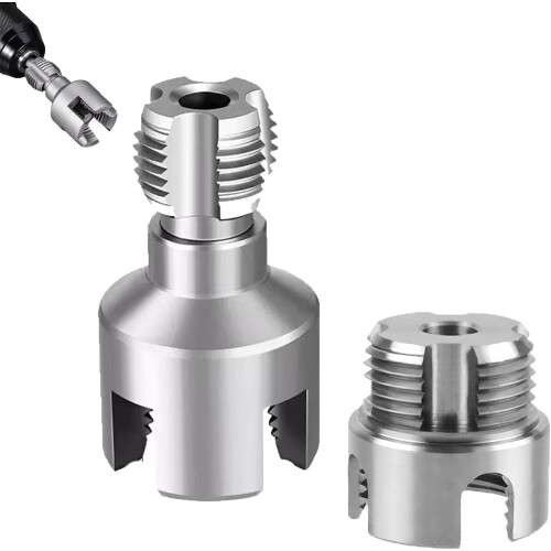 Dual-Function Pipe Tapping & Threading Tool for 1/2" & 3/4" Plastic Water Pipes – Internal & External Thread Cutter, Wear-Resistant