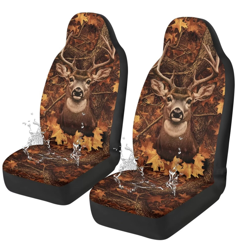 Deer Car Front Seat Covers Waterproof Breathable Universal 9087558937577