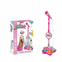 Adjustable Standing Karaoke Microphone with Stage Lights