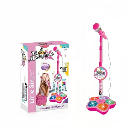 Adjustable Standing Karaoke Microphone with Stage Lights