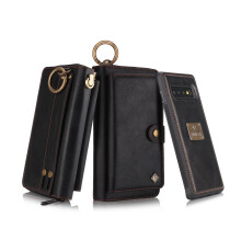 Alleytech Galaxy S10 Plus Wallet Case – PU Leather Flip Folio with Magnets, Detachable Zipper, Card Holder, Compatible with Samsung Galaxy S10 Plus