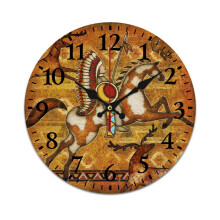 Retro Totem Samurai Wall Clock – Silent, Battery-Powered, Compatible with Home/Office/Bedroom