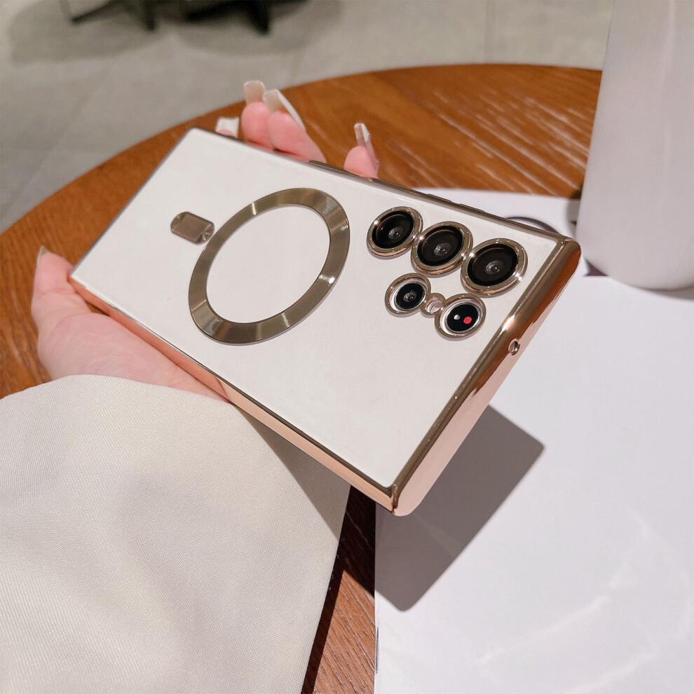 S25 Ultra Magnetic Clear Case With Camera Protector Film, Thin Shockproof Cover, Wireless Charging Compatible, Anti-Scratch, Matte Grip 9493189691229