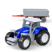 Farm Tractors Toys, Friction Powered Trucks, Plastic Body Front Loader with Trailer, Ideal Farm Tractor Toy for Little one 3-5, Blue