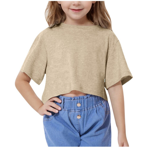 Top corti estivi da ragazza, magliette oversize a girocollo, a maniche corte, basic.