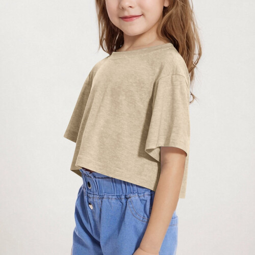 Top corti estivi da ragazza, magliette oversize a girocollo, a maniche corte, basic. 1