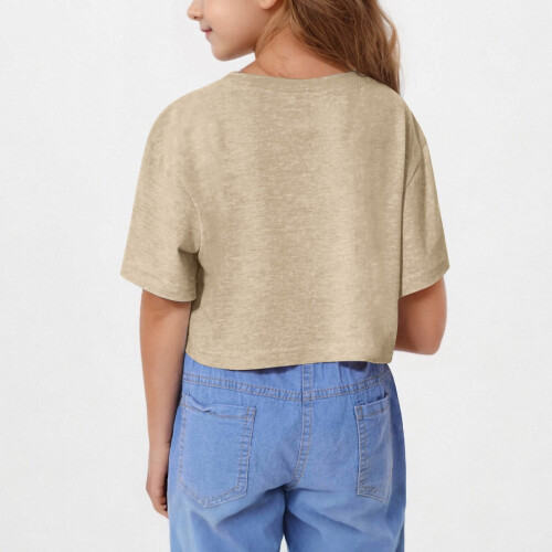 Top corti estivi da ragazza, magliette oversize a girocollo, a maniche corte, basic. 2