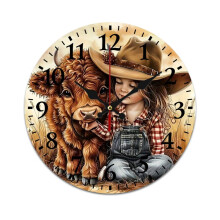 Denim Girl Retro Mute Wall Clock – Battery Powered, Compatible with Home, Living Room, Kitchen & Office Decor