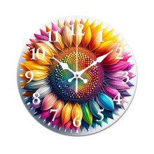 Silent Wall Clock with Sunflower Pattern – Modern Art Design, Battery Powered, Compatible with Home/Office/Bedroom/Classroom