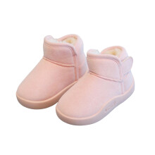 Botas de nieve rosas para bebé, estilo invierno liso, de piel sintética.
