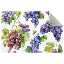 Grapes Watercolor Style Small Area Rug, Non-Slip Door Mat Indoor Floor Mat, Washable Kitchen Rug Entrance DMat for Bedroom Living Room