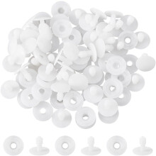 40pcs 20mm White Plastic Doll Joints for Stuffed Animals, Crochet Limbs & Bear Making – Compatible with Craft Projects