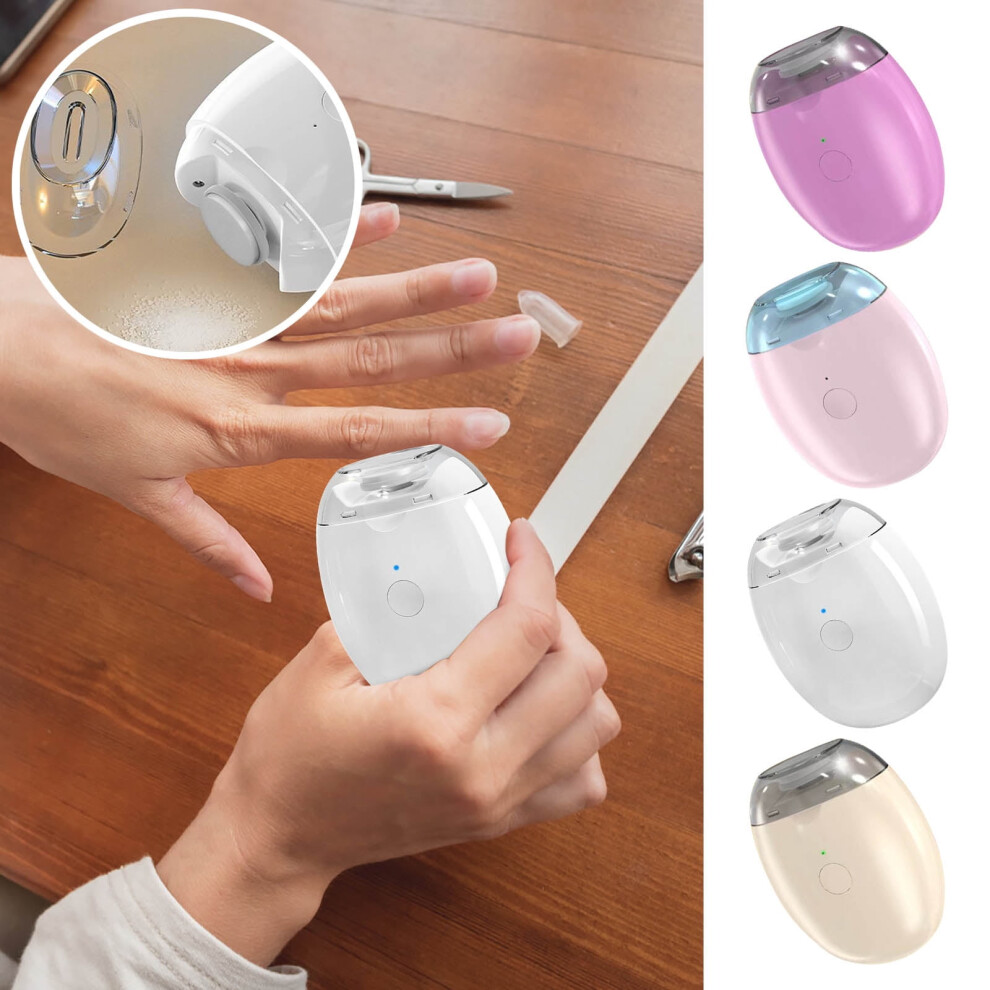 Electric Nail Grinder with LED Light & 3 Speeds, 360 Silent Polishing, Compatible with Kids, Seniors & Weak Hands