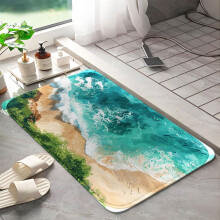 Beach Waves 1047 Rutschfester Badevorleger aus Memory-Schaum: Saugfähig, schnelltrocknend, maschinenwaschbar, weich und komfortabel – Größe L