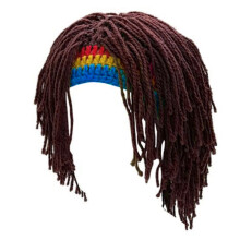 Gebreide muts voor mannen met dreadlocks, grappige rasta-pruiken, baardmuts, handgemaakte breisels, wintermuts, beanie, kerstmuts, Halloweenmuts