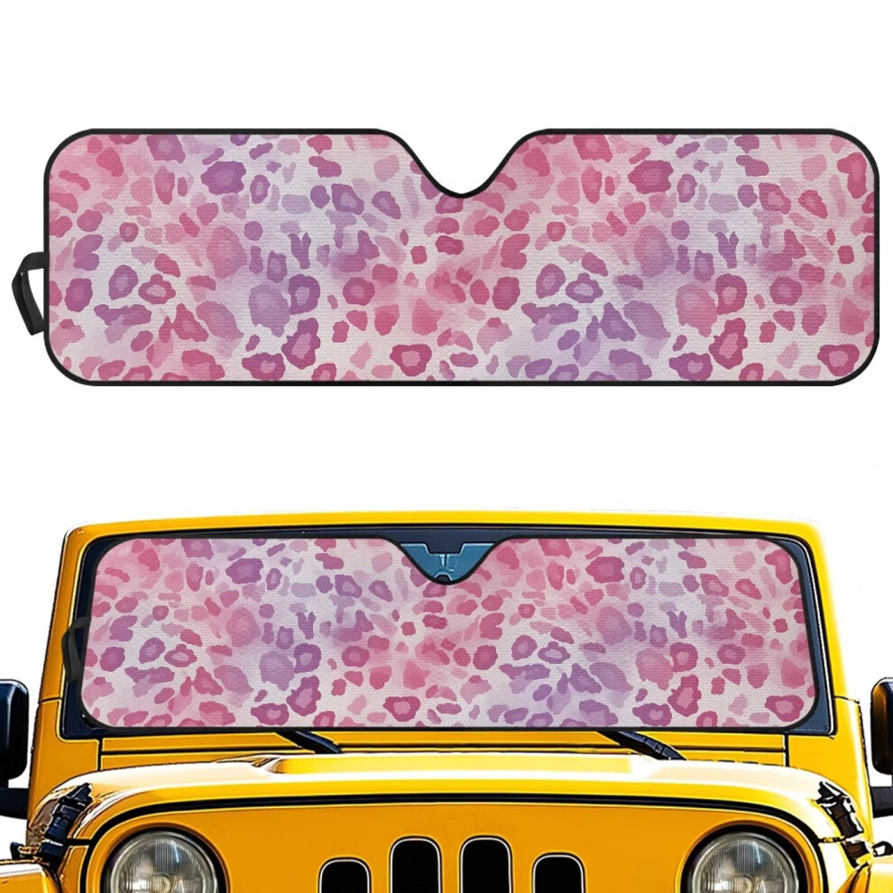 Leopard Windshield Sun Shade For Jeep Wrangler And Pink 9087558934538