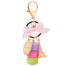 Eiffelturm-Macarons-Schlüsselanhänger aus hochwertigem Metall, mehrfarbig, zur Dekoration