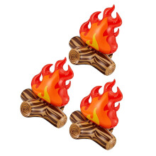 3pcs Inflatable Campfire Camping Party Decorations Red PVC Realistic Design