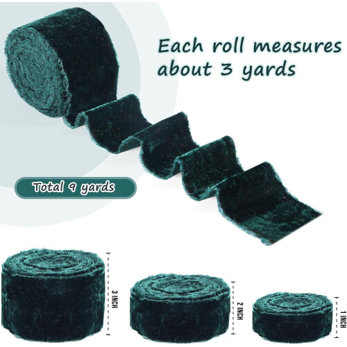 3Roll3Yard Χριστουγεννιάτικη μεταξωτή βελούδινη κορδέλα, vintage βελούδινη κορδέλα 2