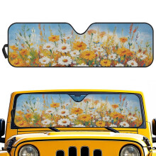 Floral Print Windshield Sun Shade for Jeep Wrangler