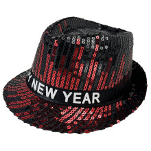 COMEET party hat, Sequined Hat for Women Men New Year Eve Panama Hat Roll Brims Hat Cosplay Costume Adult Theme Party Accessory